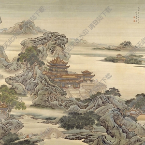 清 袁耀《九成宮圖》國畫高清大圖下載
