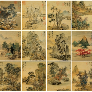 藍瑛超高清《仿古山水冊》百度云網盤下載