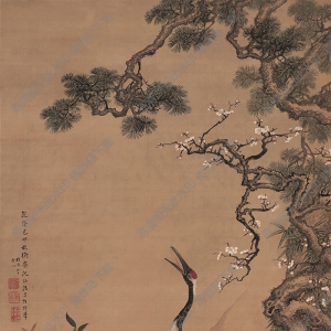 沈銓超高清《松梅雙鶴圖》百度云網盤下載