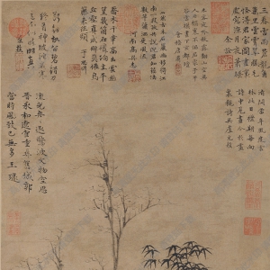 倪瓚超高清《古木竹石圖》國(guó)畫(huà)百度云網(wǎng)盤(pán)下載