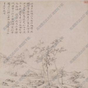 倪瓚超高清《幽澗寒松圖》國(guó)畫(huà)百度云網(wǎng)盤(pán)下載