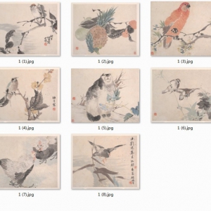 任頤_花鳥蔬果冊八開_超高清_百度云網(wǎng)盤下載