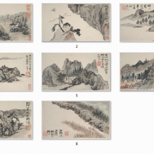 石濤_山水圖冊八開_張大千舊藏_超高清_百度云網(wǎng)盤下載