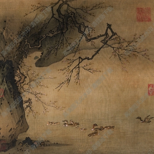 馬遠(yuǎn)_梅石溪鳧圖_超高清大圖_百度云網(wǎng)盤下載
