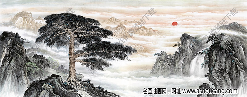 國(guó)畫名作《黃山迎客松》高清大圖下載