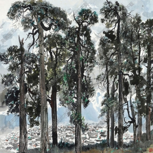 吳冠中國(guó)畫(huà)作品_玉龍山_高清下載