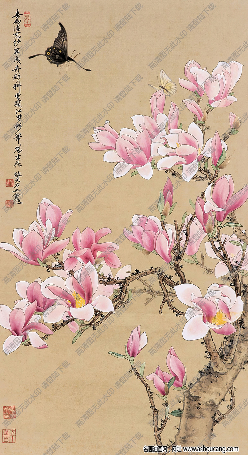 劉力上國(guó)畫作品 玉蘭圖 高清下載