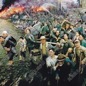 張方震油畫作品_重慶浩劫-1939日機(jī)轟炸之后_高清下載