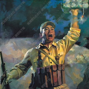 油畫作品_解放戰(zhàn)爭英雄董存瑞_高清大圖下載