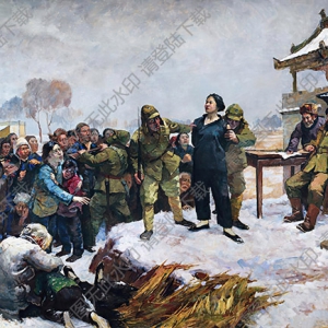 馮法祀油畫_劉胡蘭就義_高清大圖下載