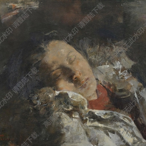 郭潤文油畫作品 睡 高清下載