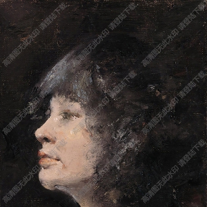 郭潤文油畫作品 小女生 高清下載