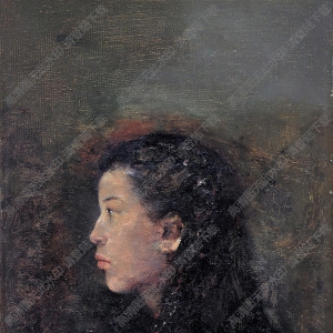 郭潤文作品 少女側面肖像 高清大圖下載