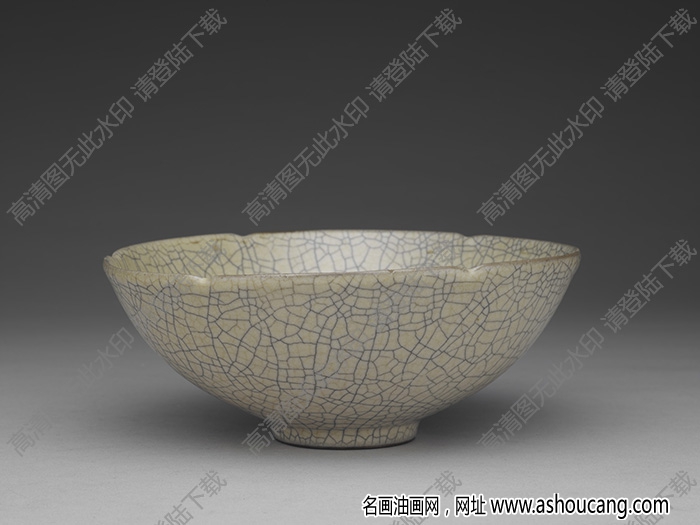 元 青瓷葵口碗 高清大圖下載