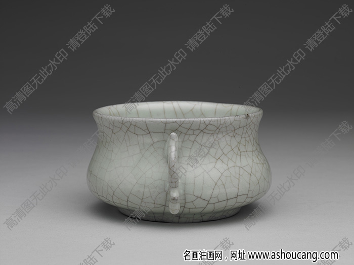 元 青瓷魚耳爐 高清大圖下載