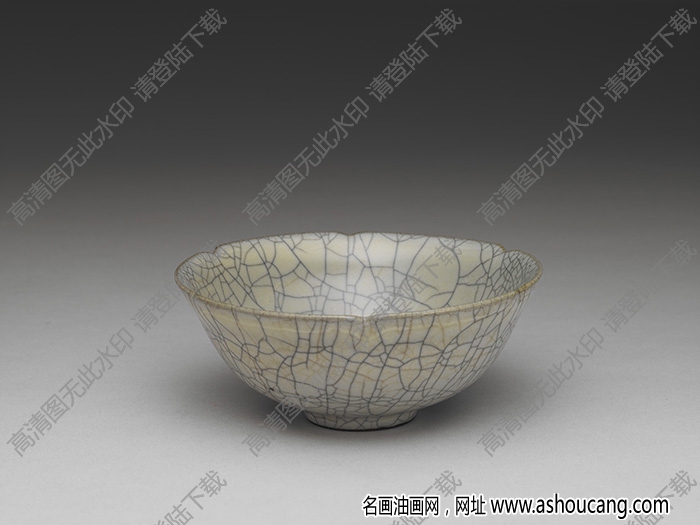 元 青瓷葵口碗 高清大圖下載
