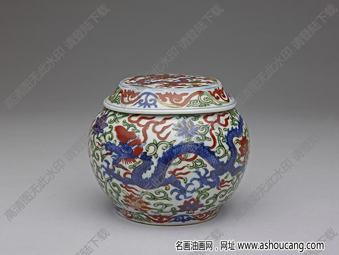明萬(wàn)歷 五彩云龍紋茶葉鐘 高清大圖下載