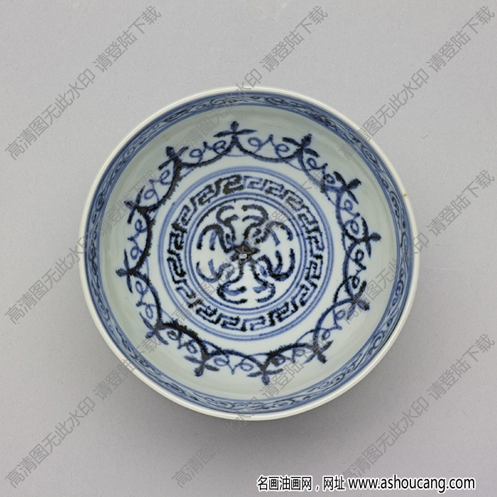 明永樂 青花蓮瓣紋蓮子茶鐘 高清大圖下載