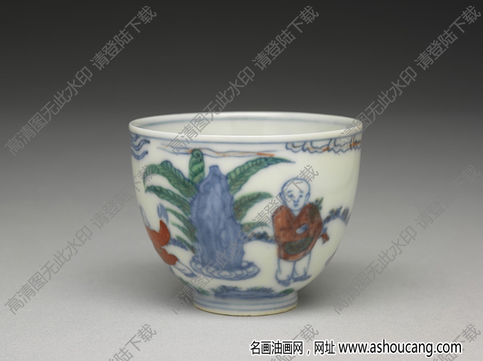 明成化 斗彩嬰戲杯 高清大圖下載