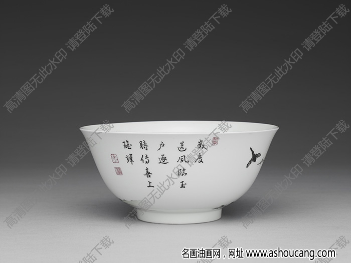 清雍正 琺瑯彩瓷茶梅十二喜碗 高清大圖下載