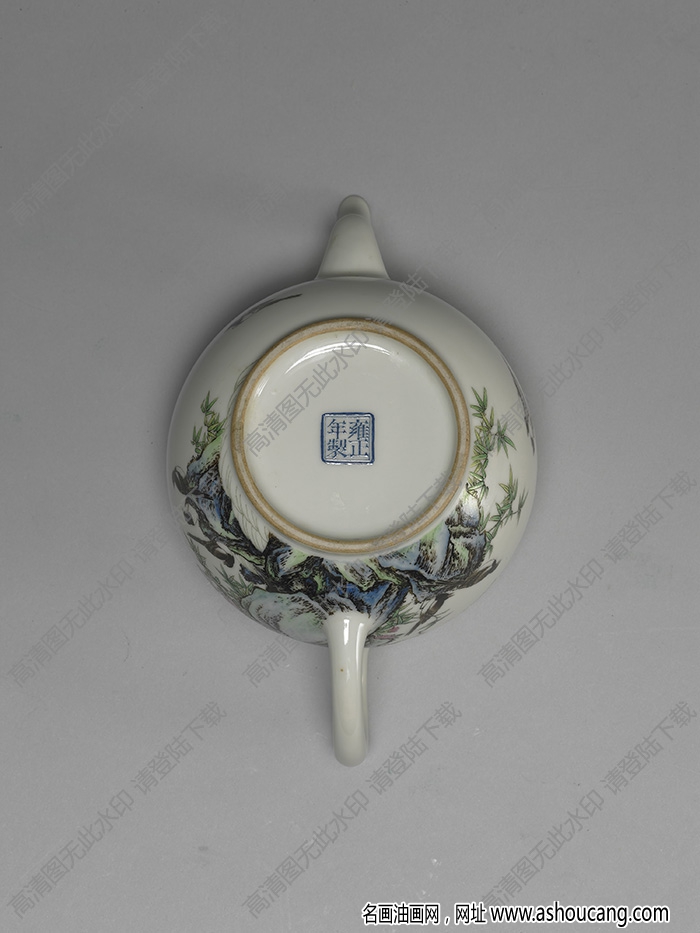清雍正 竹梅報(bào)喜茶壺 高清大圖下載