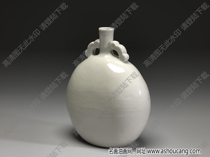 明永樂(lè) 甜白如意耳扁壺 高清大圖下載