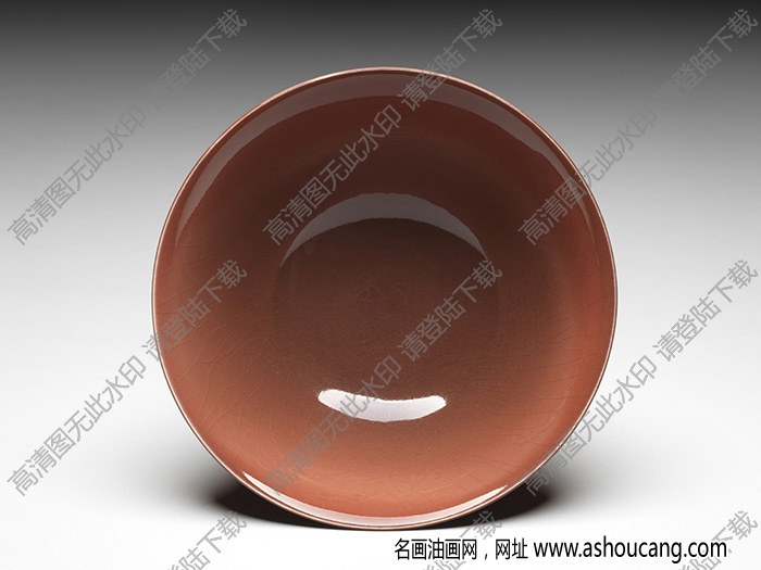 明永樂(lè) 紅釉暗龍紋高足碗 高清大圖下載