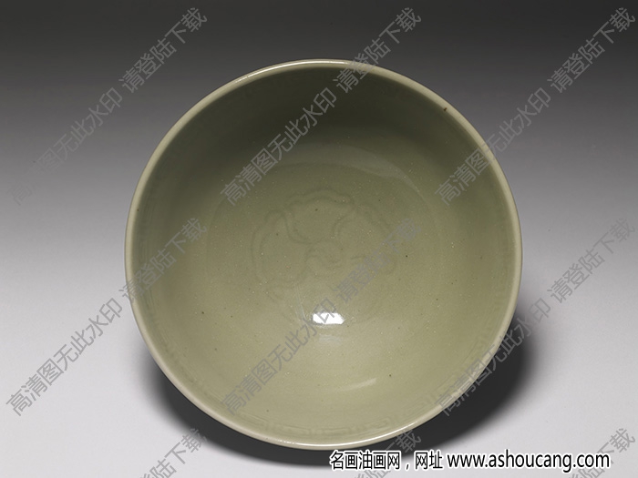 明永樂(lè)-宣德 龍泉窯青瓷劃花蓮瓣碗 高清大圖下載