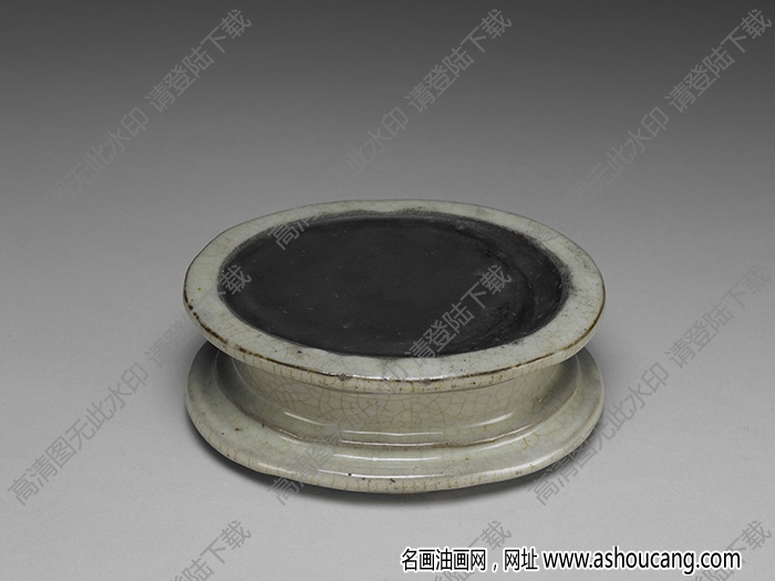 南宋-元 青瓷橢圓硯 高清大圖下載