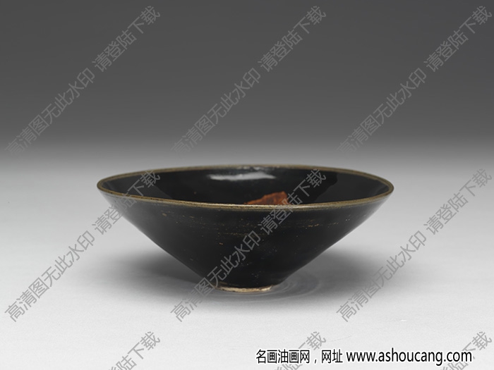 南宋 吉州窯黑釉木葉紋茶盞 高清大圖下載