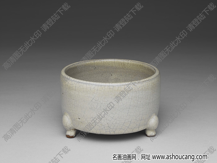 南宋-元 官窯青瓷三足爐 高清大圖下載