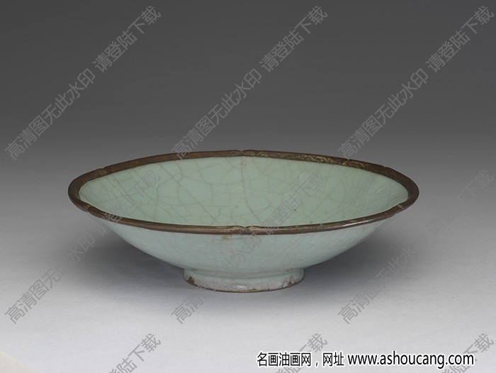 南宋 官窯青瓷葵口碗 高清大圖下載