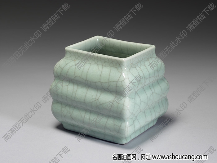 清乾隆 三弦四方瓶 高清大圖下載