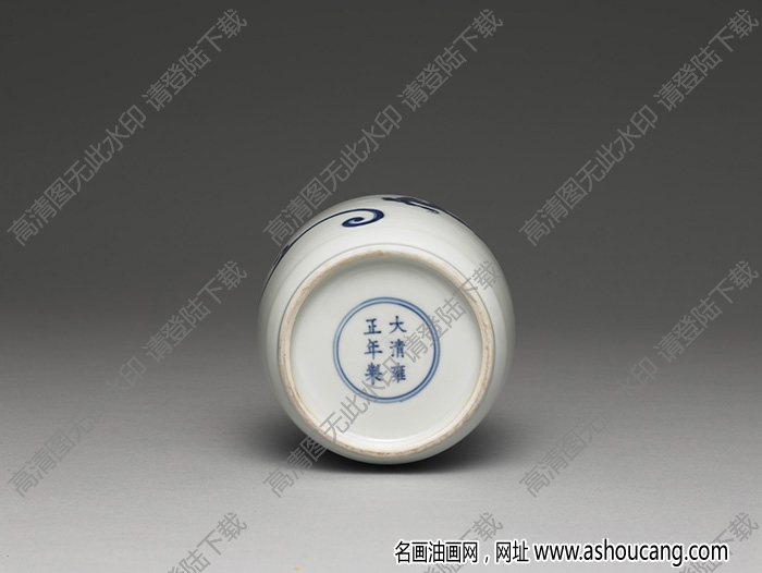 清雍正 青花龍紋蓋罐 高清大圖下載