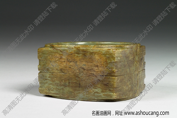 良渚文化 雕紋玉方鐲 高清大圖下載