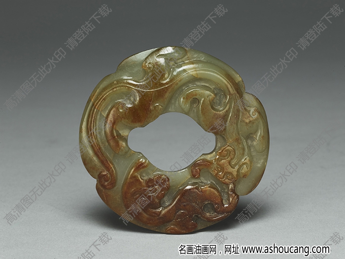 南宋 雙螭紋海棠式玉環(huán) 高清大圖下載
