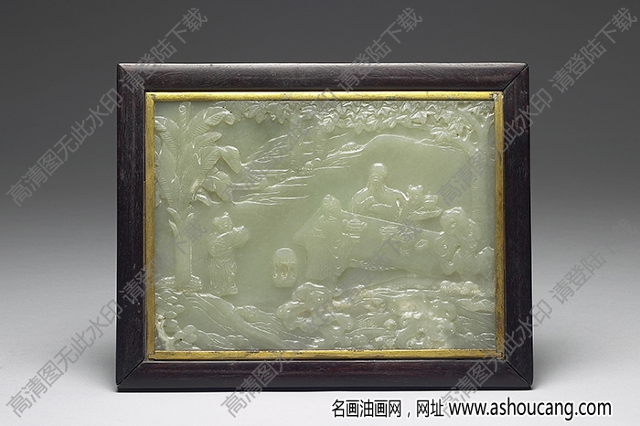 清乾隆 玉桐蔭博古插屏 高清大圖下載