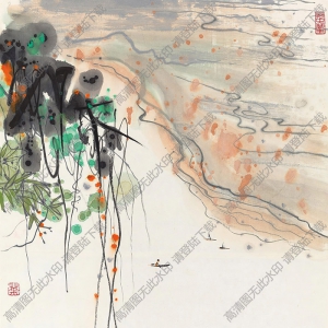 吳冠中國(guó)畫(huà)_春溪_高清大圖下載