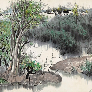 吳冠中國(guó)畫(huà)_故鄉(xiāng)葦塘_高清大圖下載