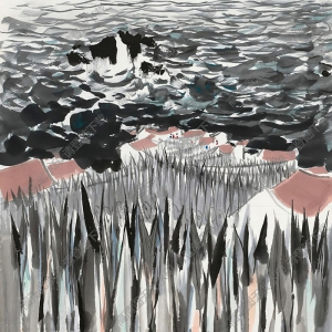 吳冠中作品_山東魚島_高清大圖下載