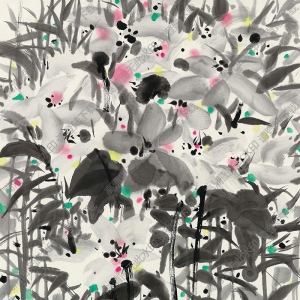 吳冠中作品_山花_高清大圖下載