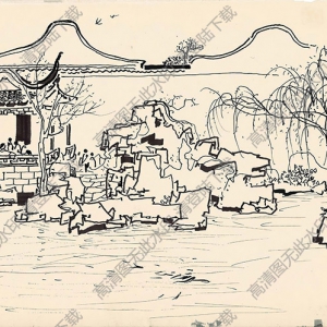 吳冠中作品_蘇州網(wǎng)師園_高清大圖下載
