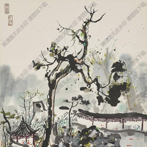 吳冠中作品_蘇州園林_高清大圖下載