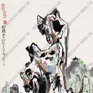 吳冠中作品_太湖石_高清大圖下載