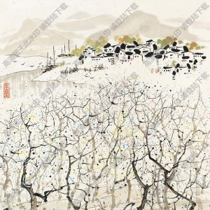 吳冠中作品_鄉(xiāng)村景色_高清大圖下載