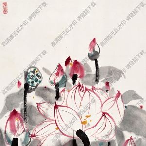 吳冠中國畫作品_荷花_高清下載