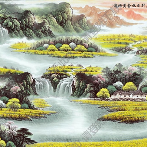 國畫名作_遍地黃金旭日升_高清大圖下載