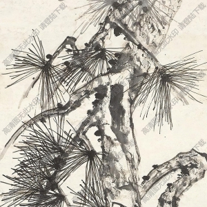 湯定之國(guó)畫 墨松圖 高清大圖下載