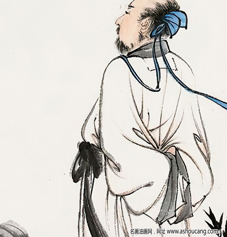 張大千國畫_蕉陰高士圖_壬申二月_高清大圖下載