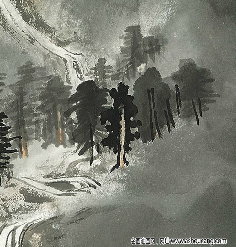 張大千的畫_溪山過雨圖_八十一歲時作_高清大圖下載